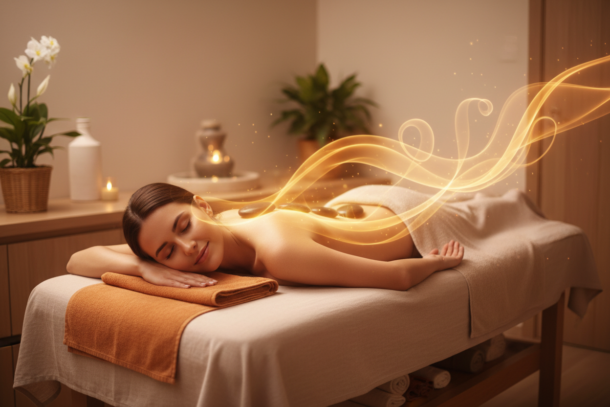 Feel your stress melt away as therapeutic heat and movement restore your body and clear your mind.